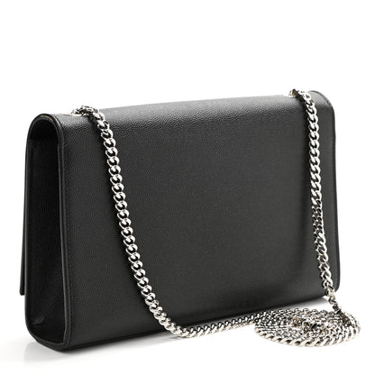 Saint Laurent Grain De Poudre Medium Classic Monogram Kate Satchel Black 3 of 11