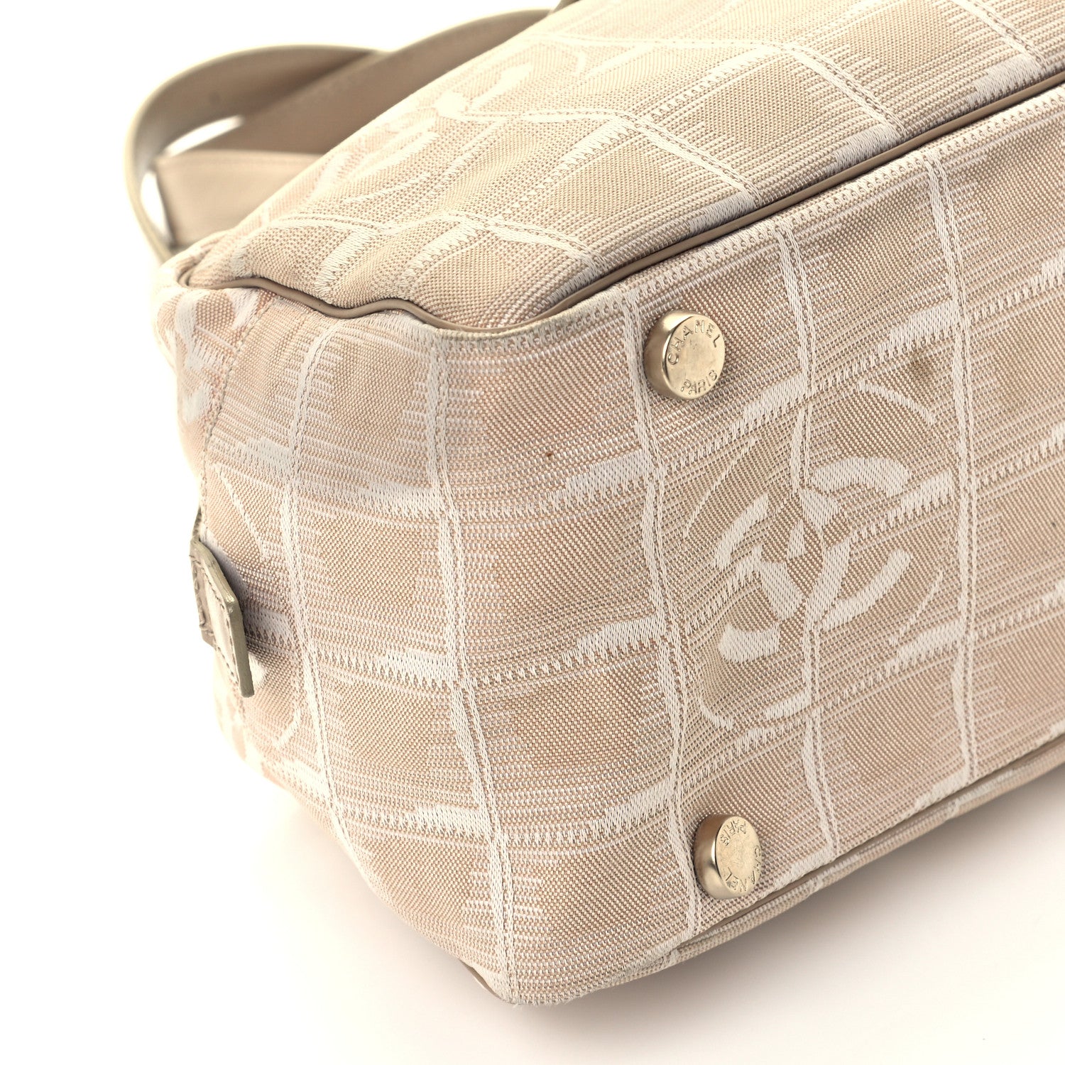 Chanel Nylon Travel Bowler Beige 8 of 9