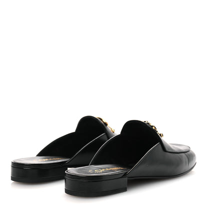 Chanel Shiny Calfskin Crystal CC Mules 41 Black 5 of 12