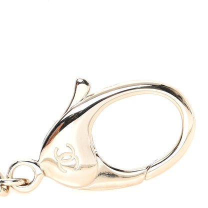 Chanel Pearl Crystal Quilted CC Heart Bag Charm Gold 3 of 4