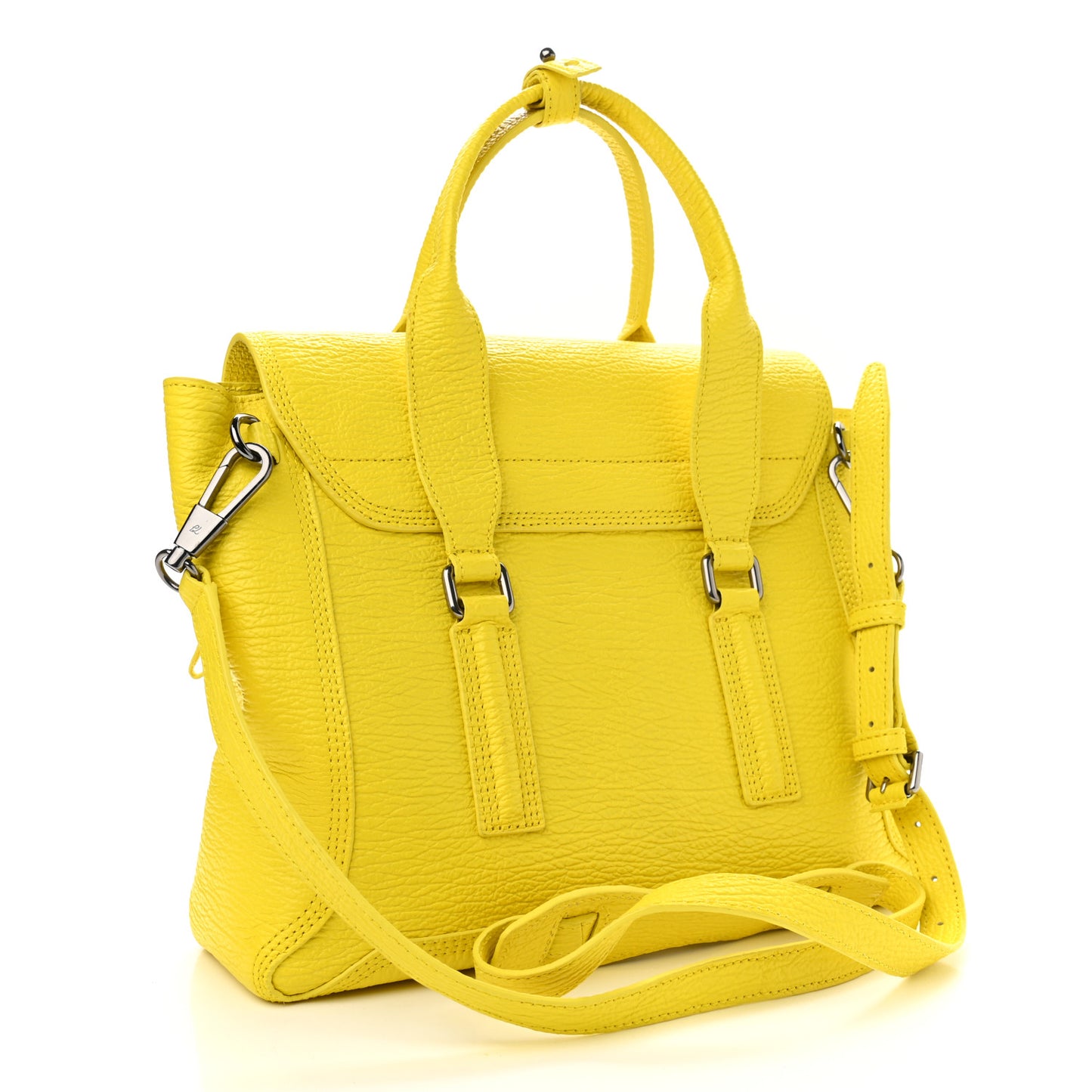 Textured Calfskin Medium Pashli Satchel Electric yellow