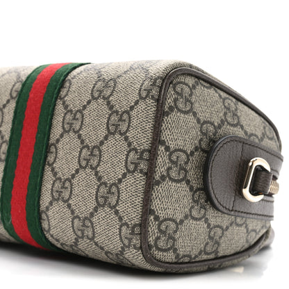Gucci GG Supreme Monogram Web Mini Ophidia Boston Bag Beige Dark Brown Beige Dark Brown 9 of 10