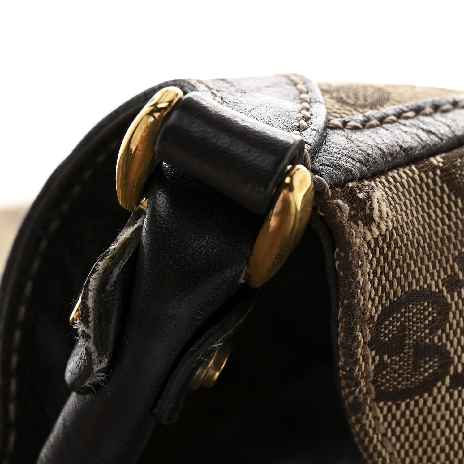 Gucci Monogram Large D Gold Hobo Dark Brown 12 of 13