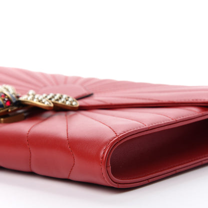 Gucci Calfskin Trapuntata Queen Margaret Clutch Hibiscus Red 7 of 11