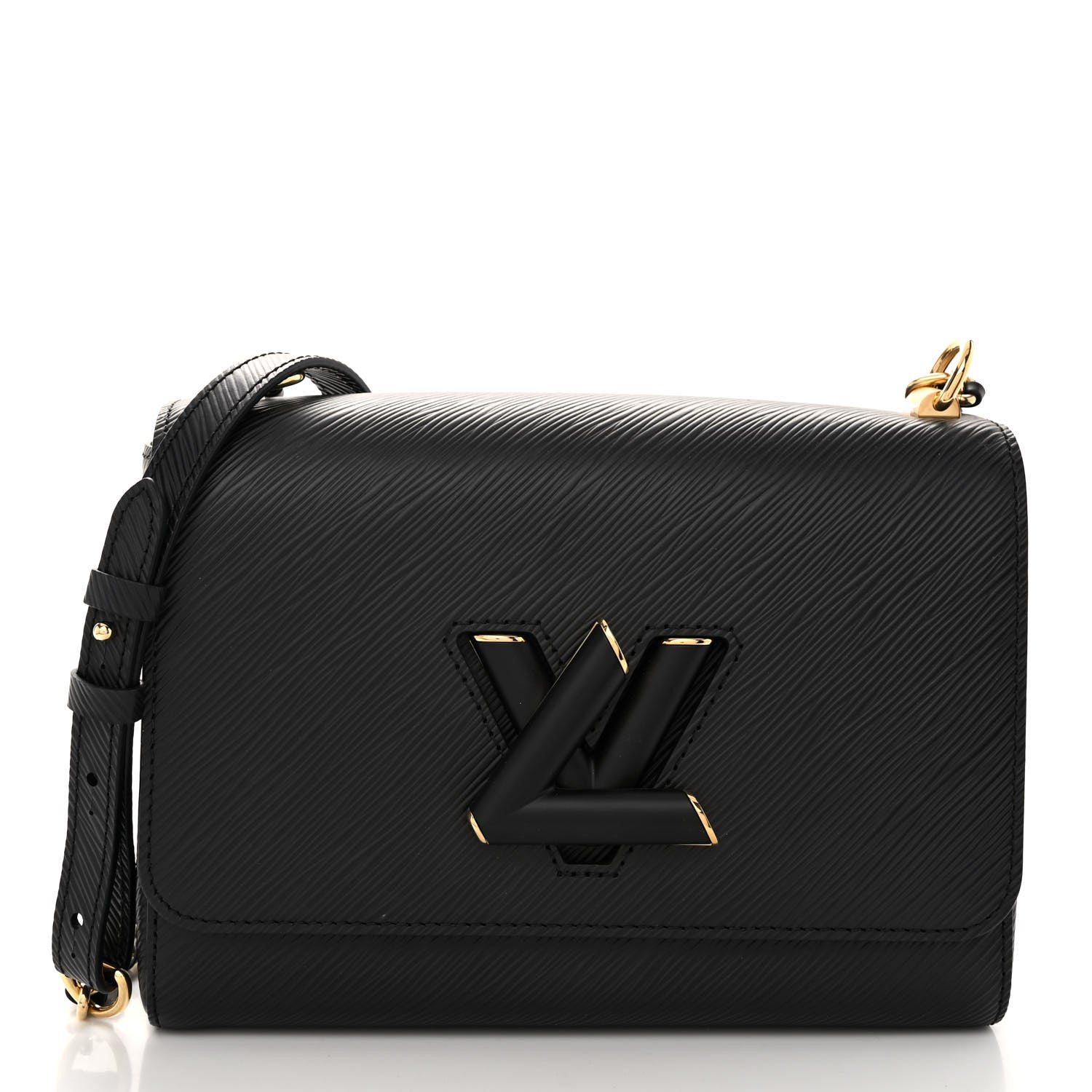 Louis Vuitton Epi Twist Shoulder Bag MM Matte Black Gold 3 of 10