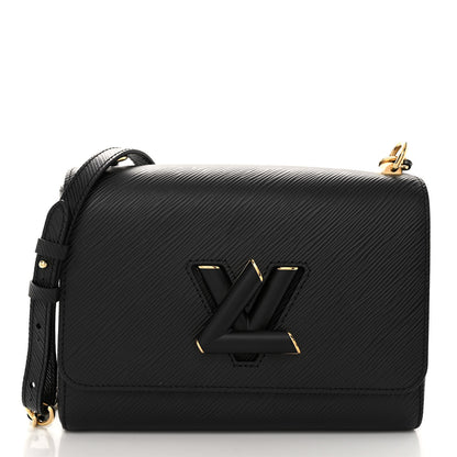 Louis Vuitton Epi Twist Shoulder Bag MM Matte Black Gold 3 of 10