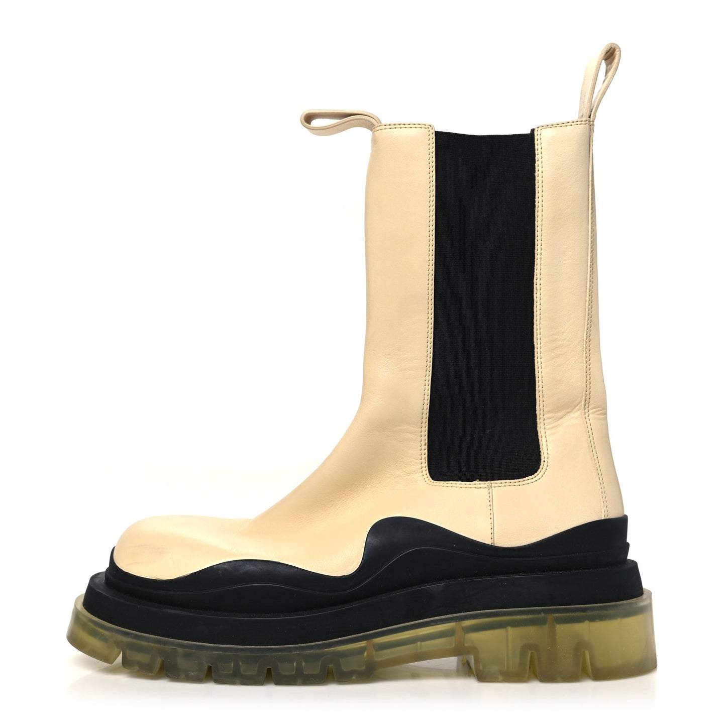 Calfskin The Tire Chelsea Boots 40.5 Vaseline Black Transparent