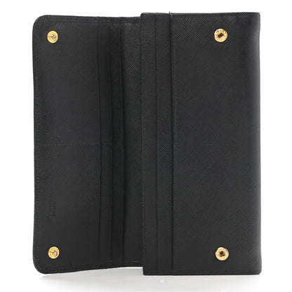Prada Saffiano Bow Continental Wallet Black 5 of 12