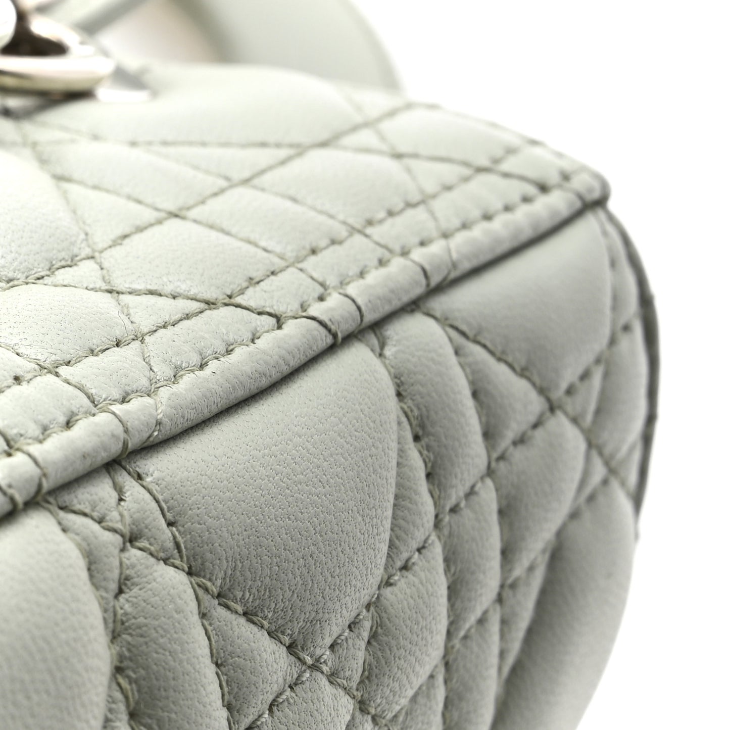 Lambskin Cannage Medium Lady Dior Green