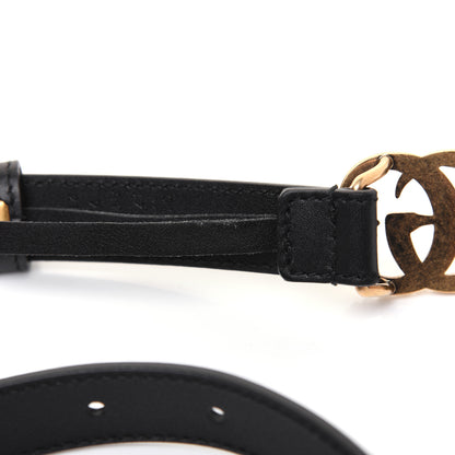 Gucci Calfskin Pearl Double G 20mm Belt 95 38 Black Cream 6 of 8