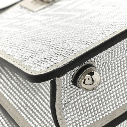 Fendi Crystal Vitello Laminato FF Petite Peekaboo I SEE U Satchel Crystal Argento 11 of 14