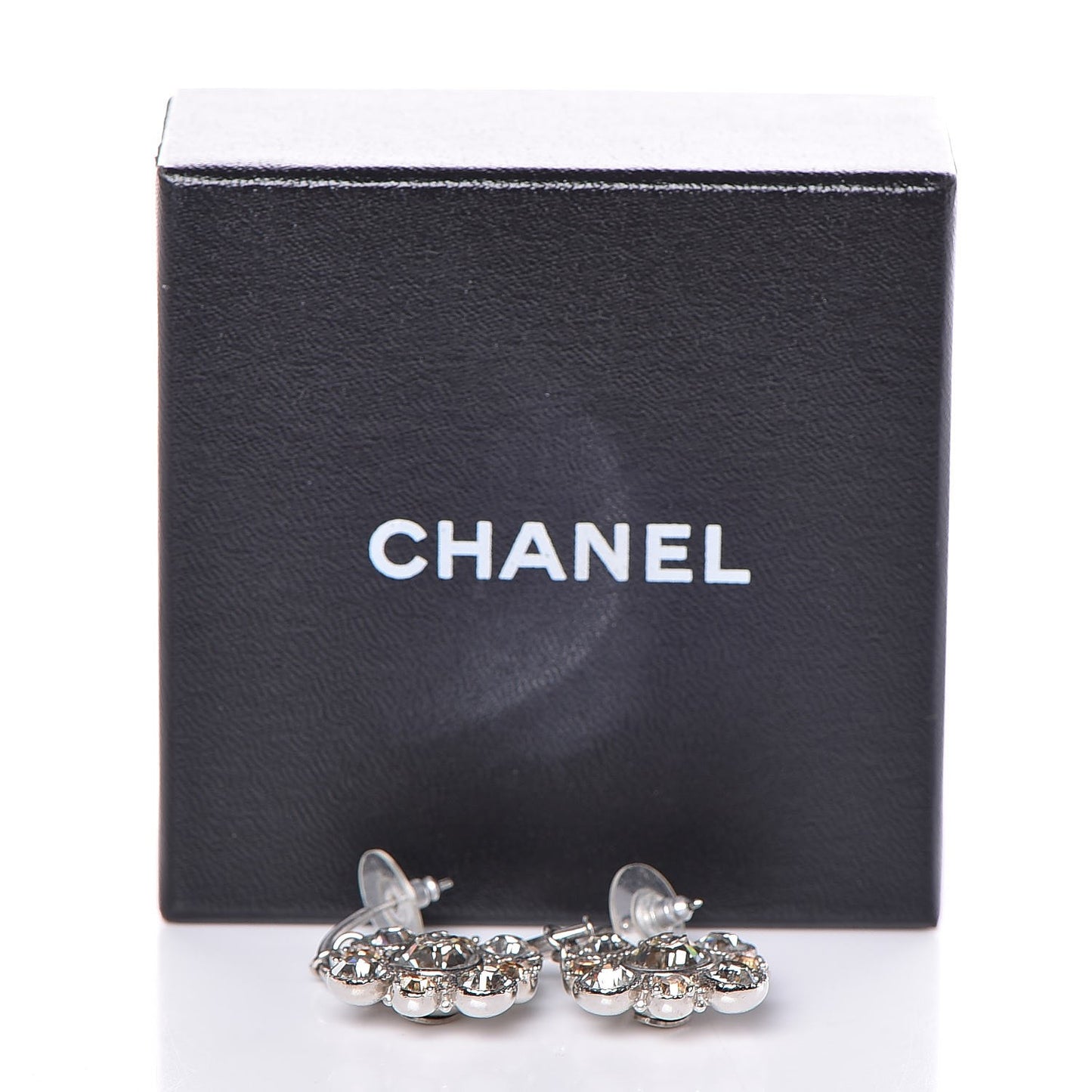 Crystal CC Dangle Earrings Silver
