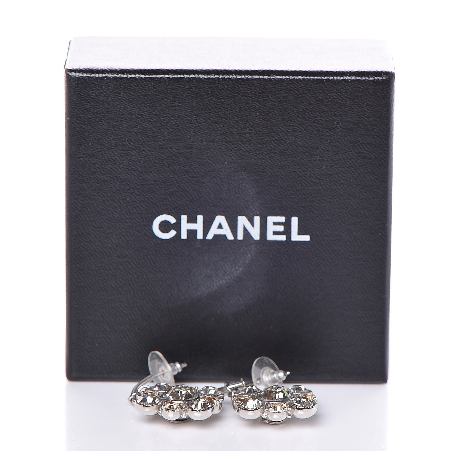 Chanel Crystal CC Dangle Earrings Silver 5 of 5