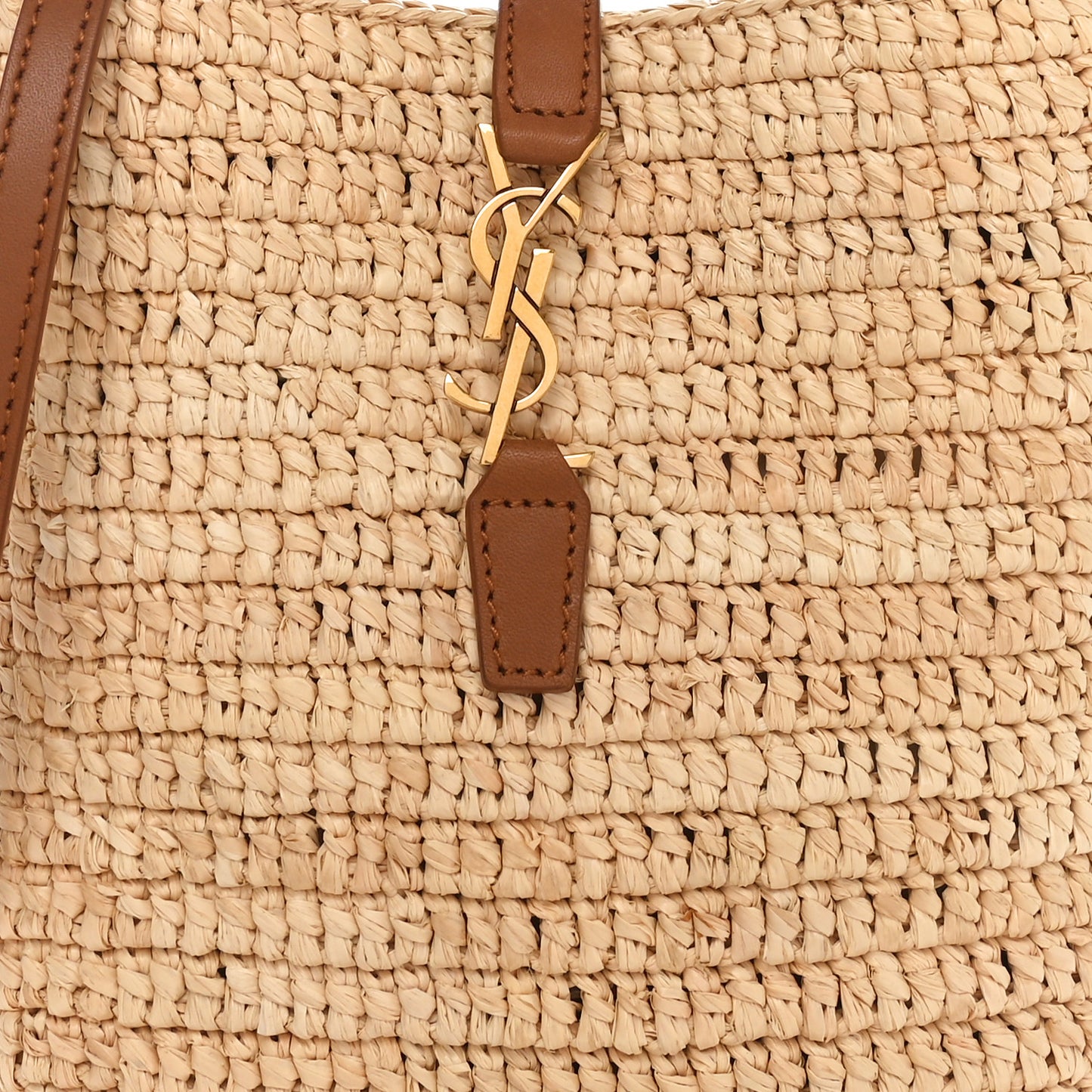Raffia Vegetable Tanned Calfskin Le 37 Mini Bucket Bag Natural Brick