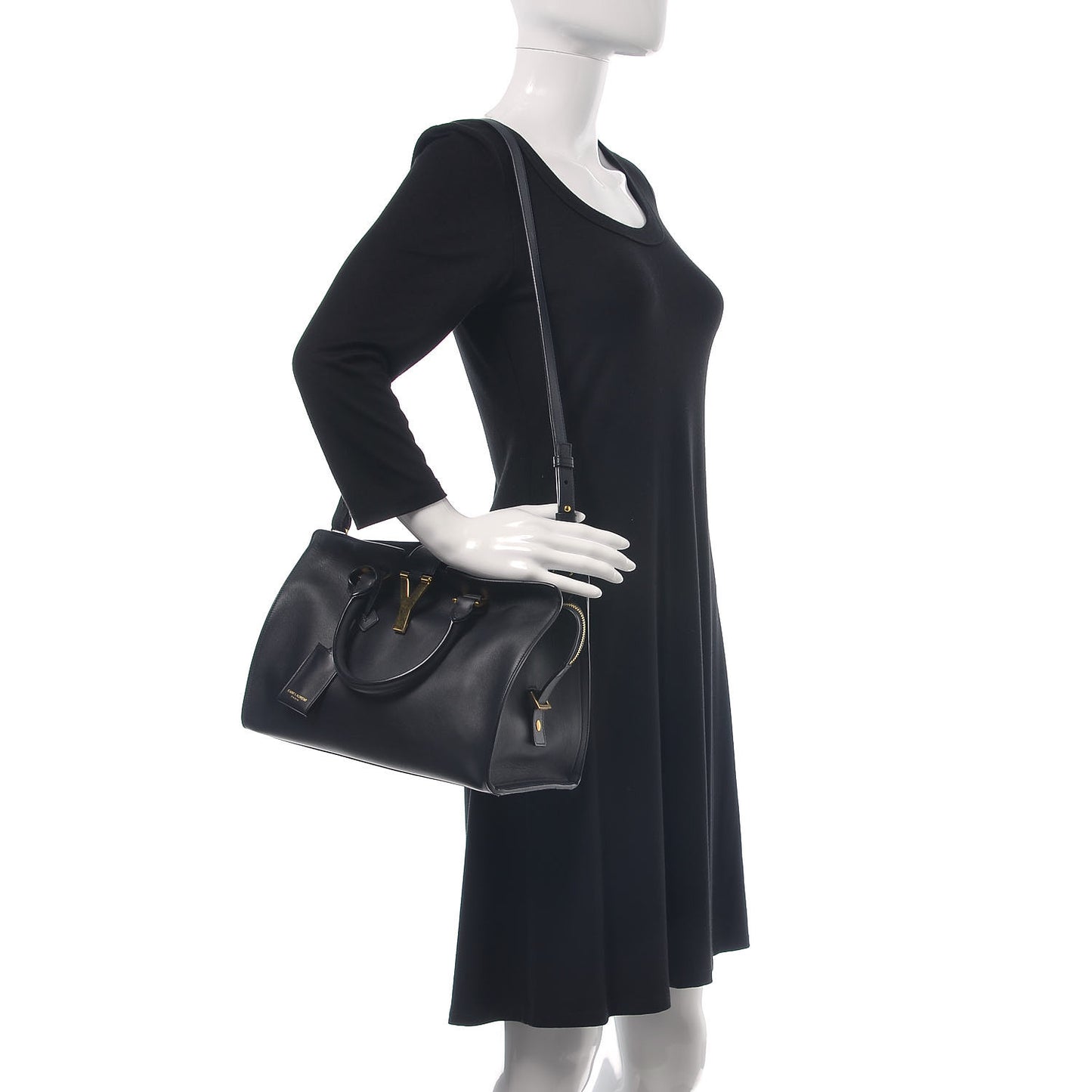 Calfskin Small Classic Y Cabas Navy Blue