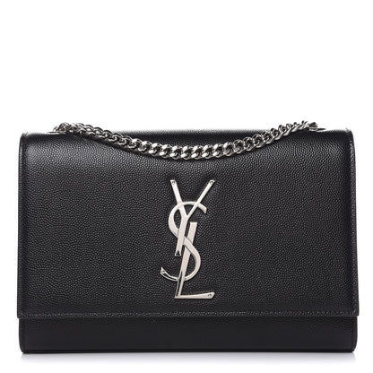 Saint Laurent Grain De Poudre Small Monogram Kate Satchel Black 1 of 10