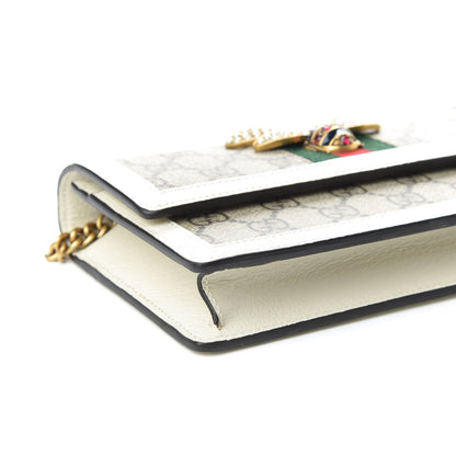 Gucci GG Supreme Monogram Web Queen Margaret Chain Wallet White 5 of 8