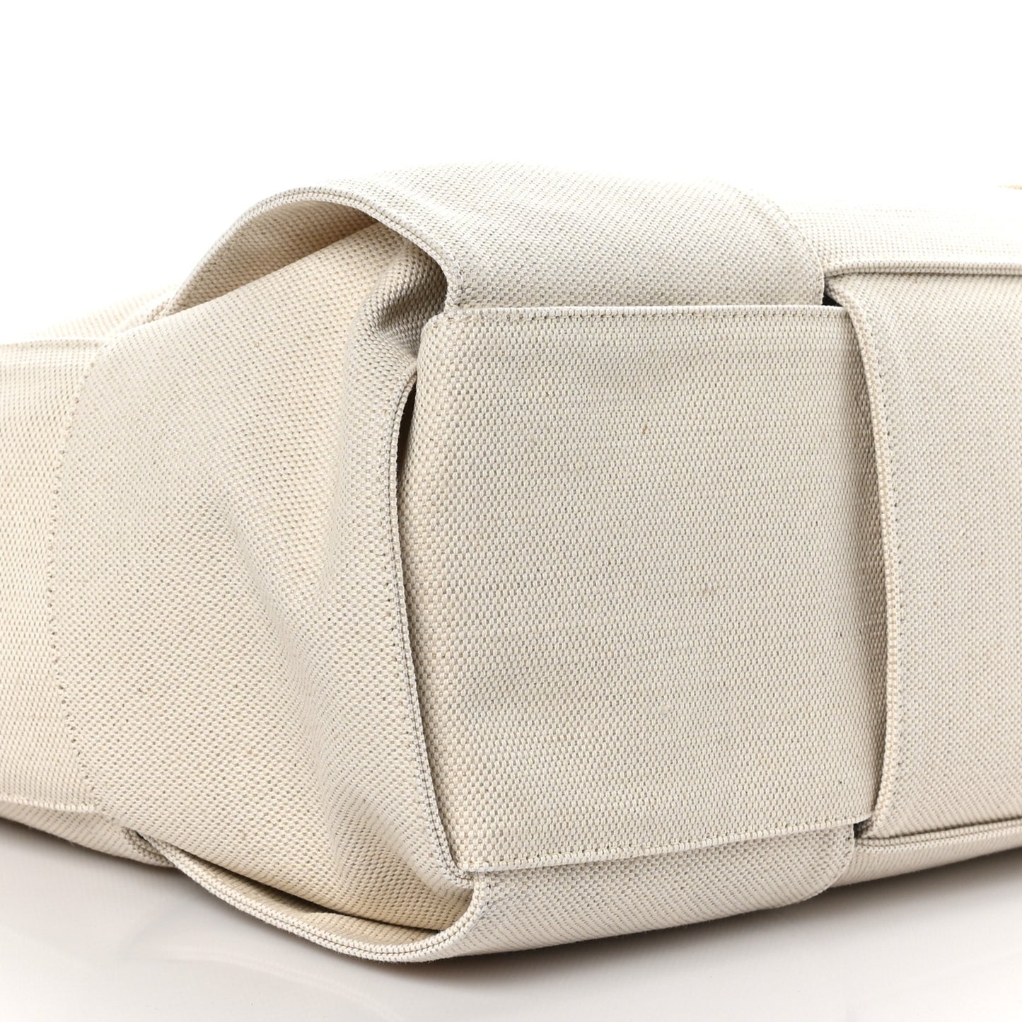 Canvas Intrecciato Large Arco Tote Beige Black