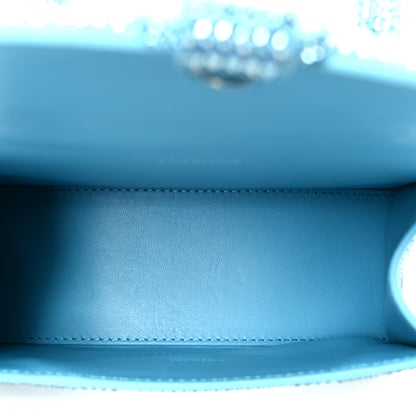 Balenciaga Strass Suede Hourglass Top Handle Bag XS Light Blue 5 of 12