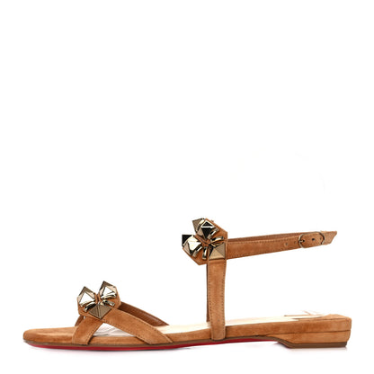 Christian Louboutin Veau Velour Galerietta Flat Sandals 36.5 Bronze 1 of 8