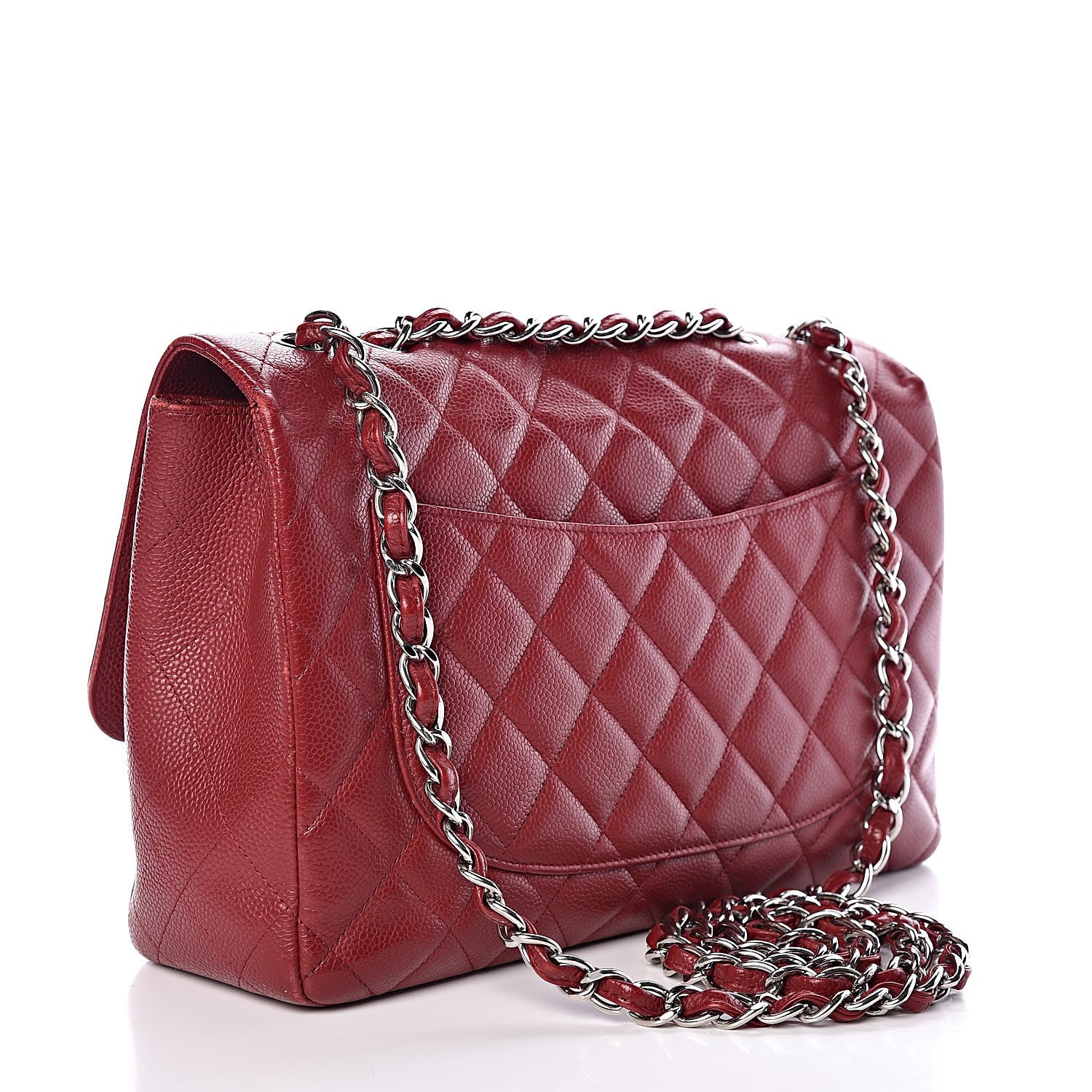 Chanel Caviar Quilted Jumbo Single Flap Red 3 of 27