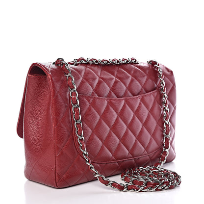 Chanel Caviar Quilted Jumbo Single Flap Red 3 of 27