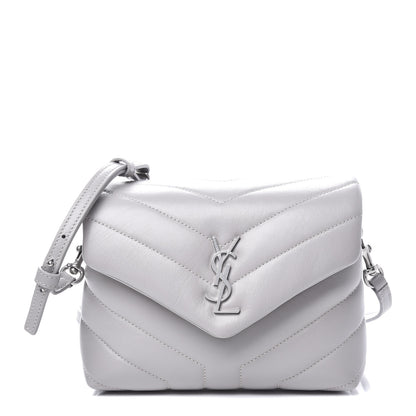 Saint Laurent Calfskin Y Quilted Monogram Toy Loulou Satchel Granite 1 of 10