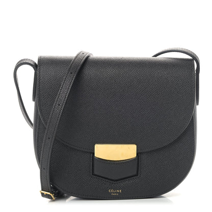 Celine Grained Calfskin Small Trotteur Black 1 of 6