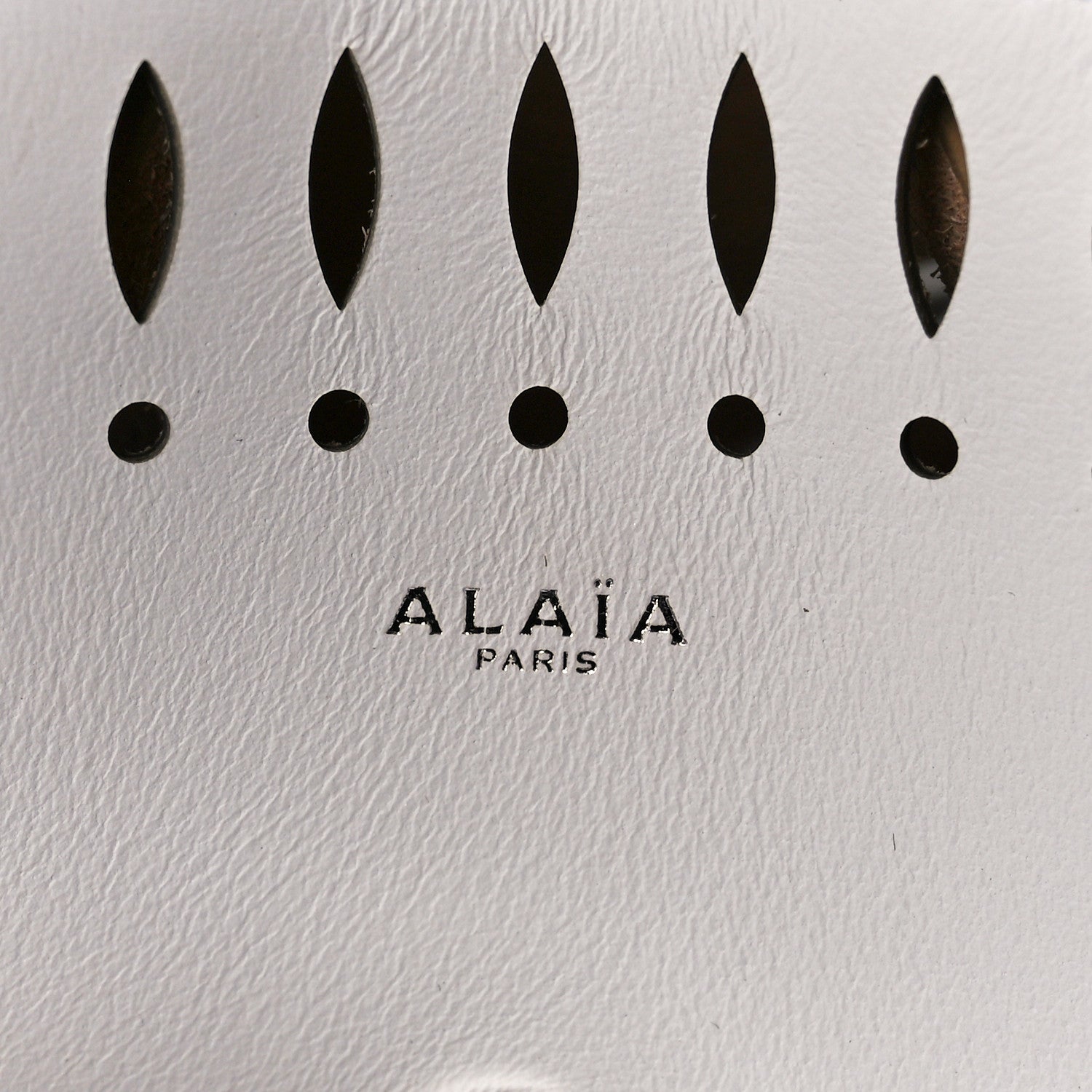 Alaia Calfskin Laser Cut Angele 20 Top Handle Bag White 9 of 13