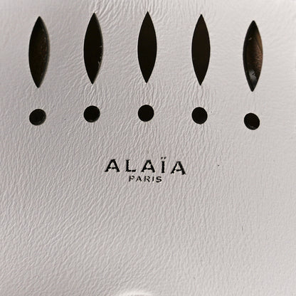 Alaia Calfskin Laser Cut Angele 20 Top Handle Bag White 9 of 13