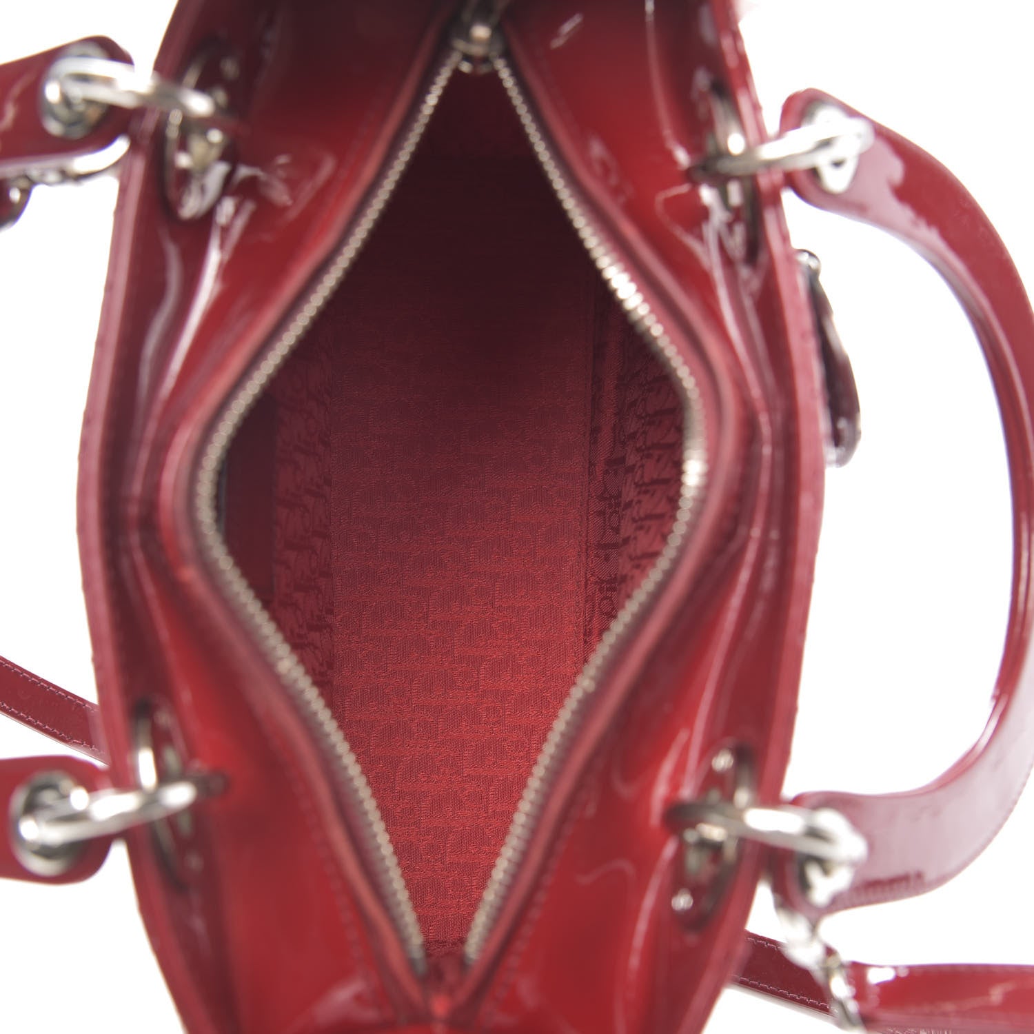 Christian Dior Patent Cannage Medium Lady Dior Burgundy Red 5 of 13