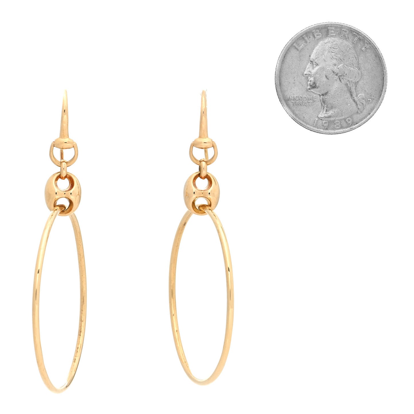 18K Yellow Gold Marina Hoop Earrings