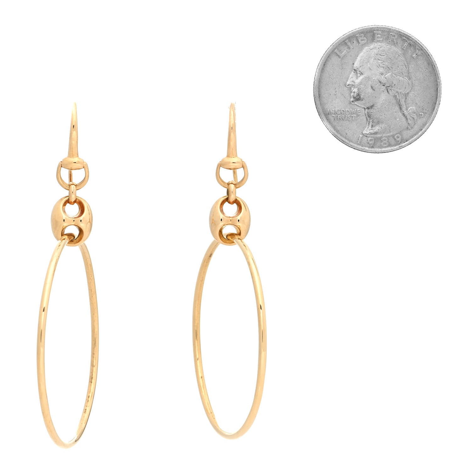 Gucci 18K Yellow Gold Marina Hoop Earrings 4 of 9