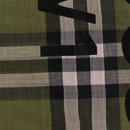 Burberry Wool Silk Horseferry Giant Check Print Scarf Olive Green 3 of 3