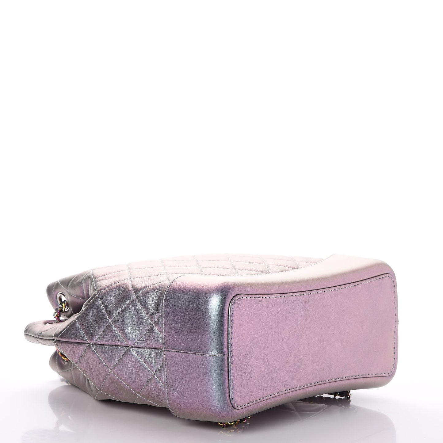 Iridescent Lambskin Calfskin Quilted Gabrielle Backpack Light Purple