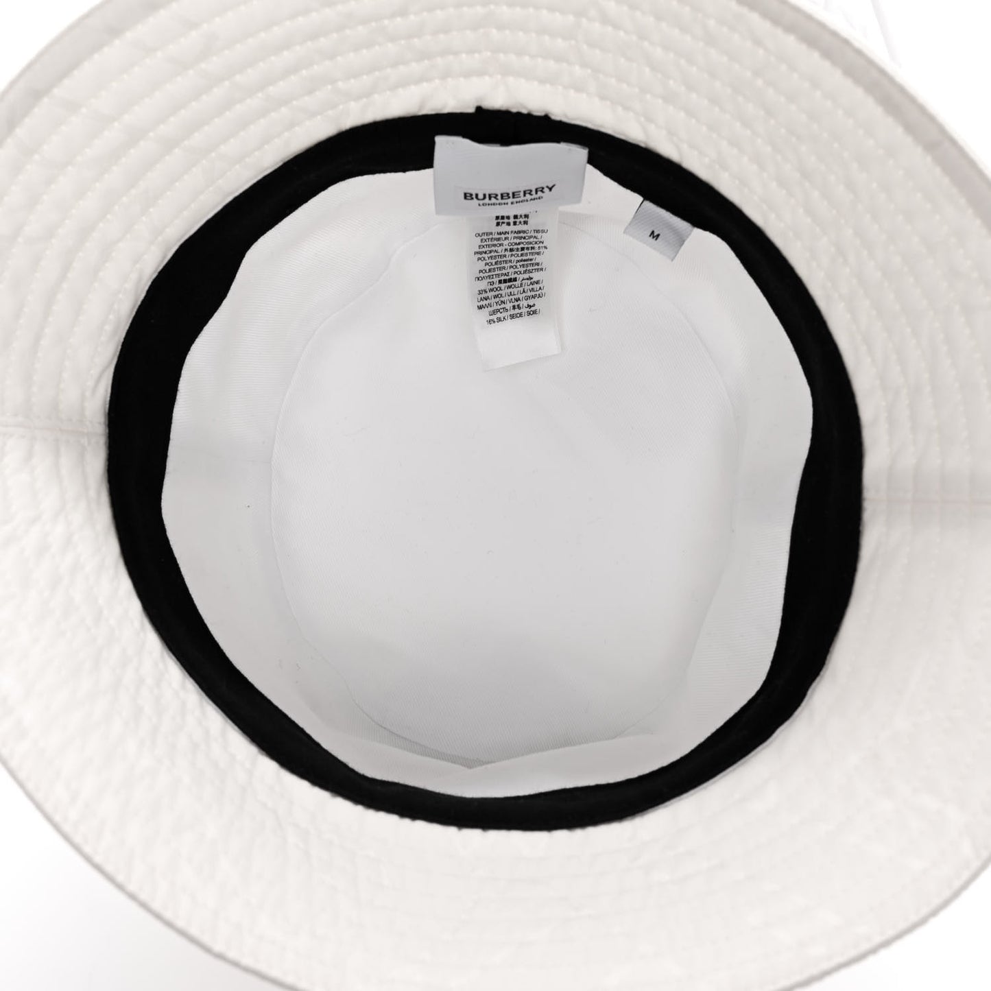 Polyester Logo Bucket Hat M White