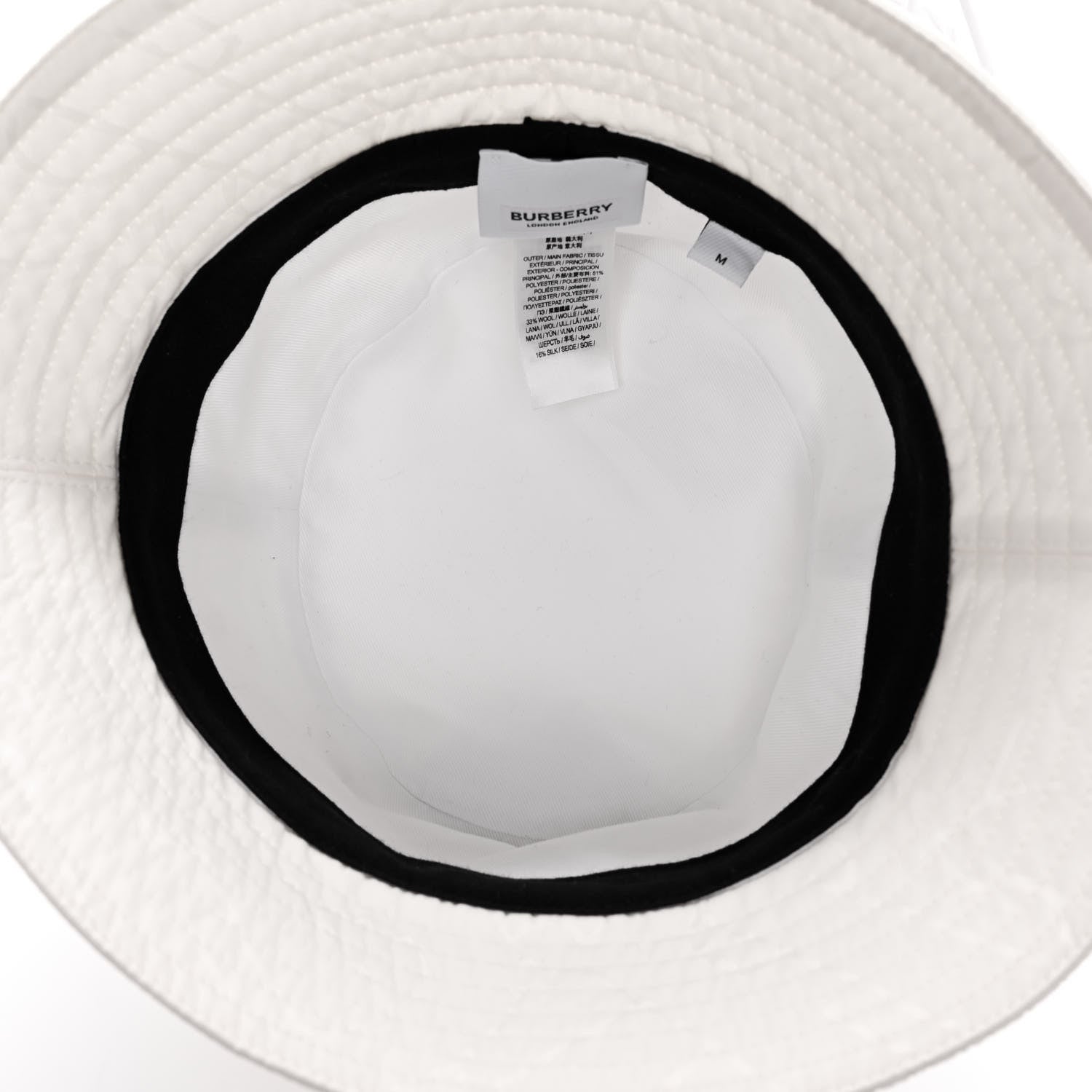 Burberry Polyester Logo Bucket Hat M White 6 of 8