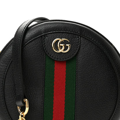 Gucci Grained Calfskin Web Mini Ophidia Round Shoulder Bag Black 8 of 10