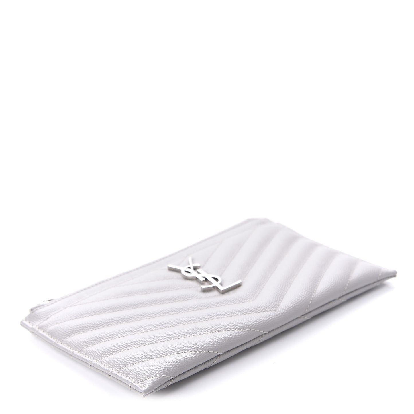 Grain De Poudre Chevron Monogram Bill Pouch Granite