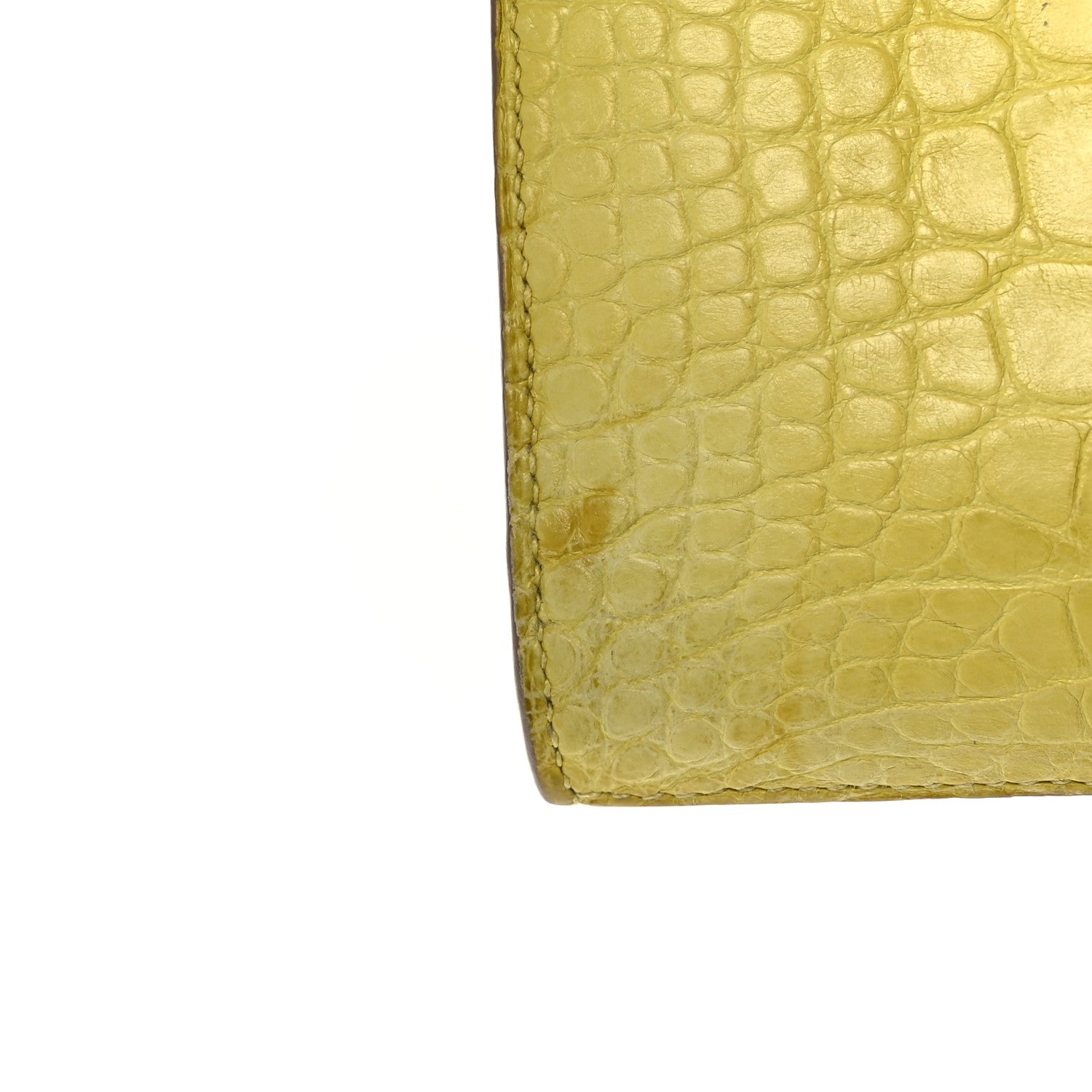 Hermes Matte Alligator Kelly Longue Wallet Mimosa 14 of 15