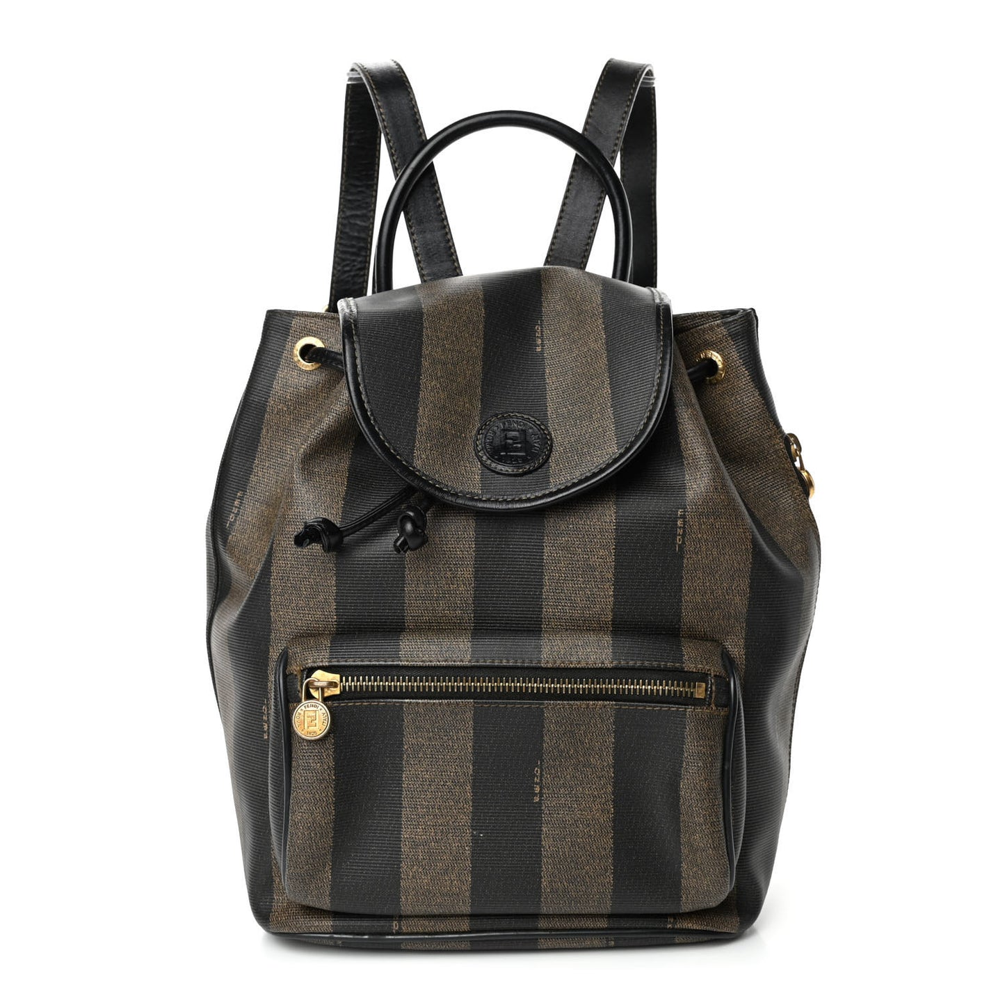 Coated Canvas Pequin Drawstring Backpack Tobacco