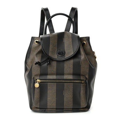 Fendi Coated Canvas Pequin Drawstring Backpack Tobacco 1 of 4
