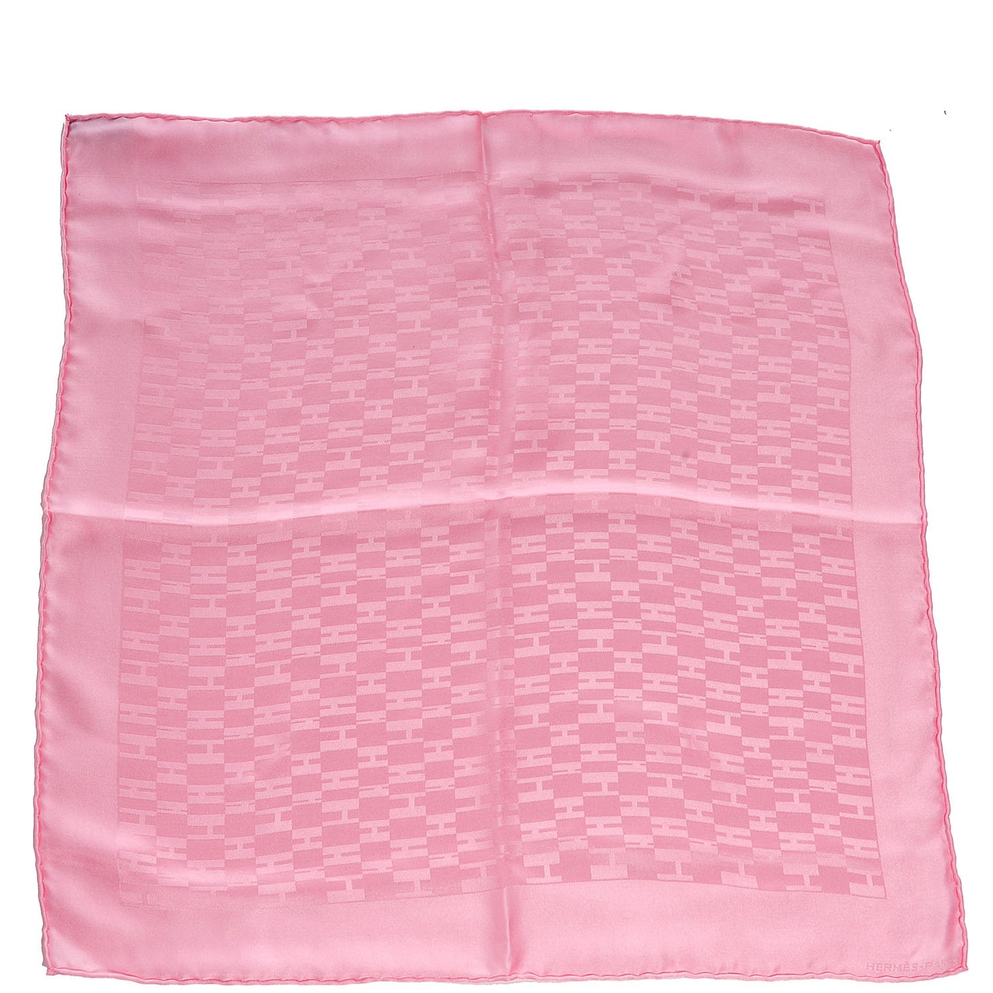 Silk Grand H Faconnee Mens Pocket Square Rose