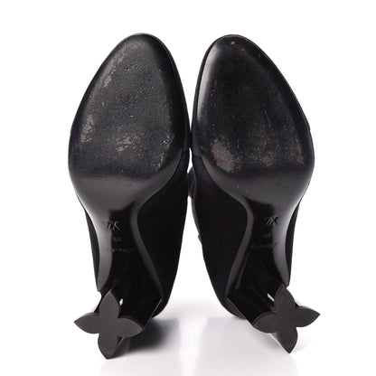 Louis Vuitton Suede Monogram Uniformes Cap Toe Chelsea 80mm Ankle Boots 39 Black 7 of 10