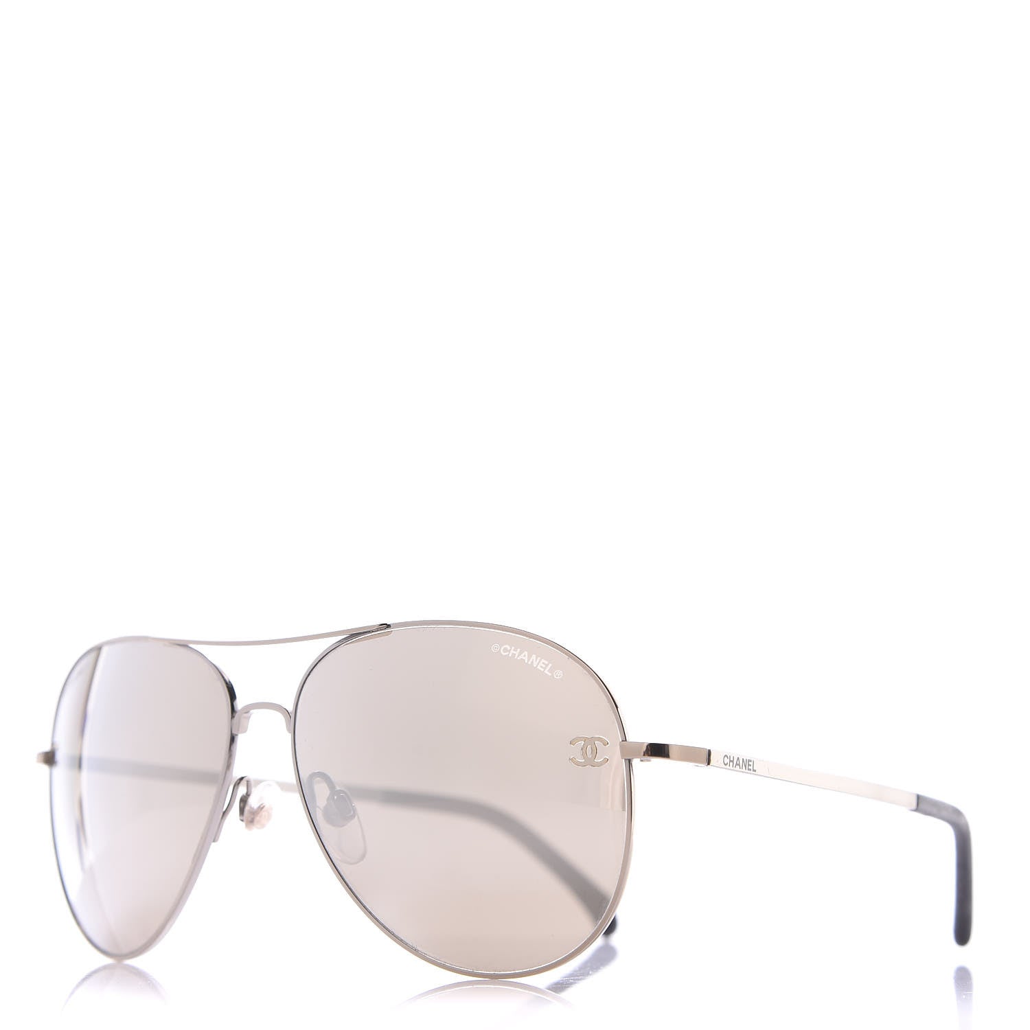Chanel CC Aviator Sunglasses 4189-T-Q Pale Gold 1 of 7