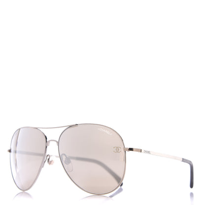 Chanel CC Aviator Sunglasses 4189-T-Q Pale Gold 1 of 7