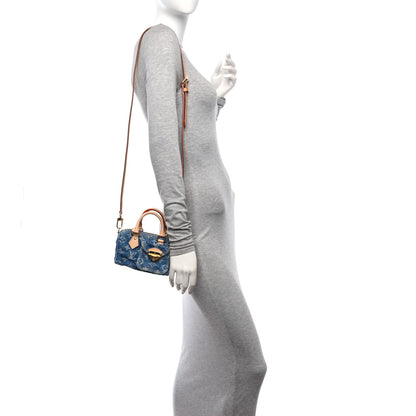 Louis Vuitton Monogram Denim Nano Speedy Blue 2 of 9