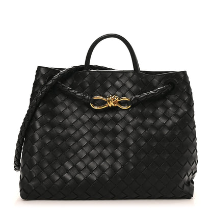 Bottega Veneta Nappa Intrecciato Medium Andiamo Shoulder Bag Black 1 of 9