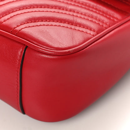 Gucci Calfskin Matelasse Small GG Marmont Shoulder Bag Hibiscus Red 8 of 10