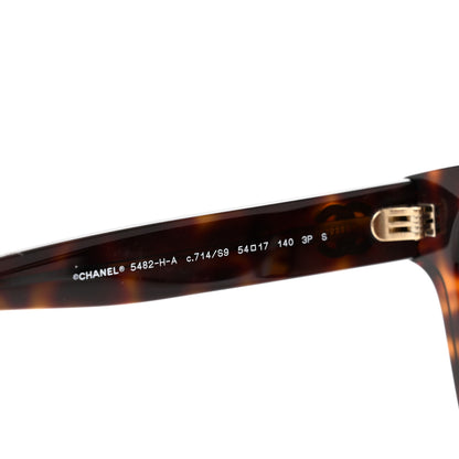 Chanel Acetate Polarized Pearl CC Square Sunglasses 5482-H-A Tortoise 5 of 6